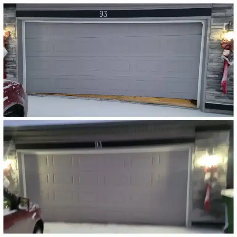 Garage door cable fix in Calgary with door balancing